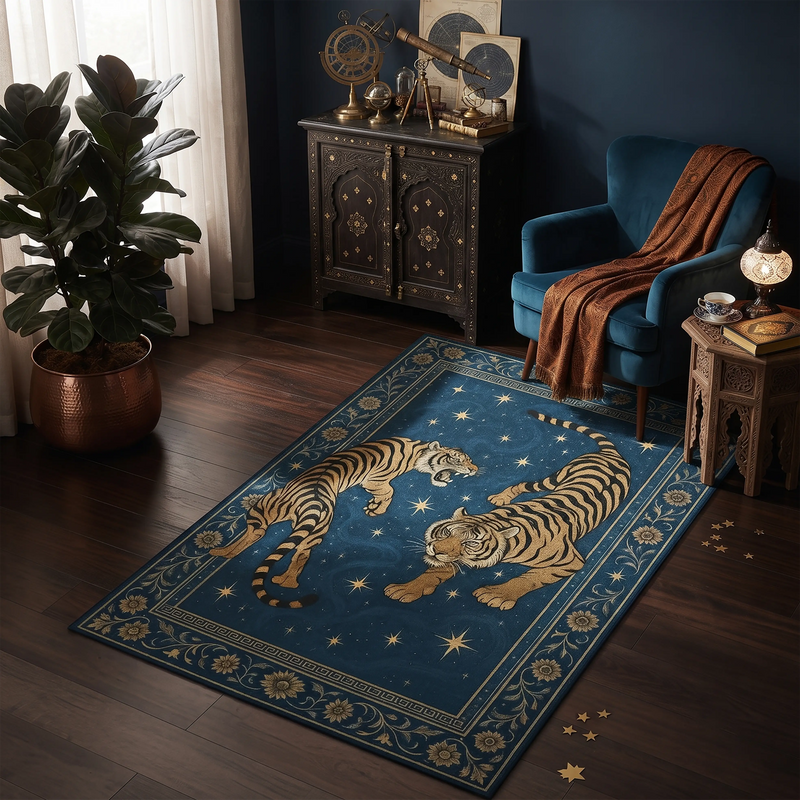 celestial-tiger-rug-mystical-navy-blue-floral