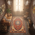 Classic Medallion Area Rug – Traditional Red Oriental Design