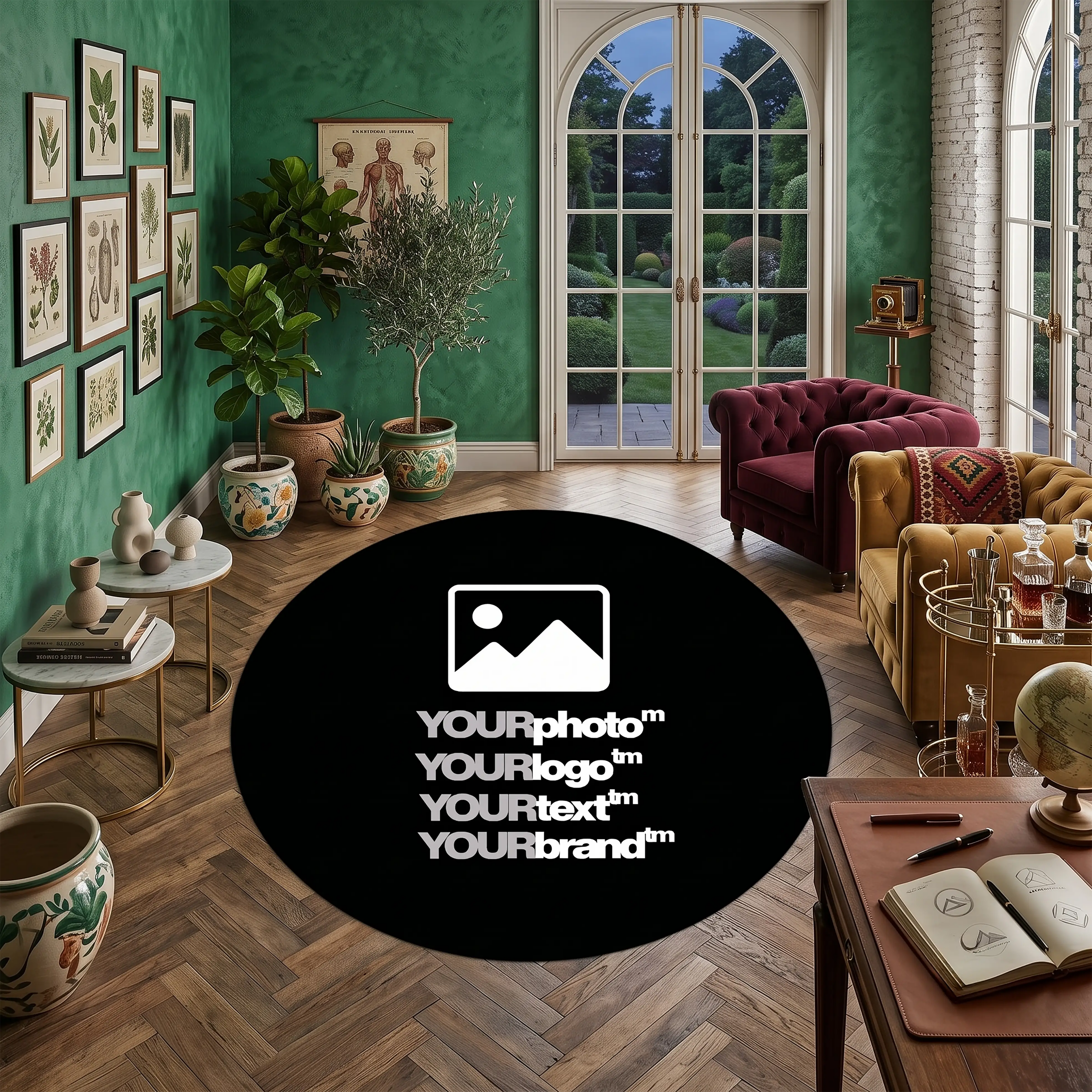 Custom Round Rug – Personalized Photo, Logo & Text Printed Round Area Rug