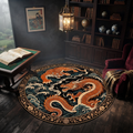 Dragon & Tiger Round Rug – Japanese Mythical Art Design