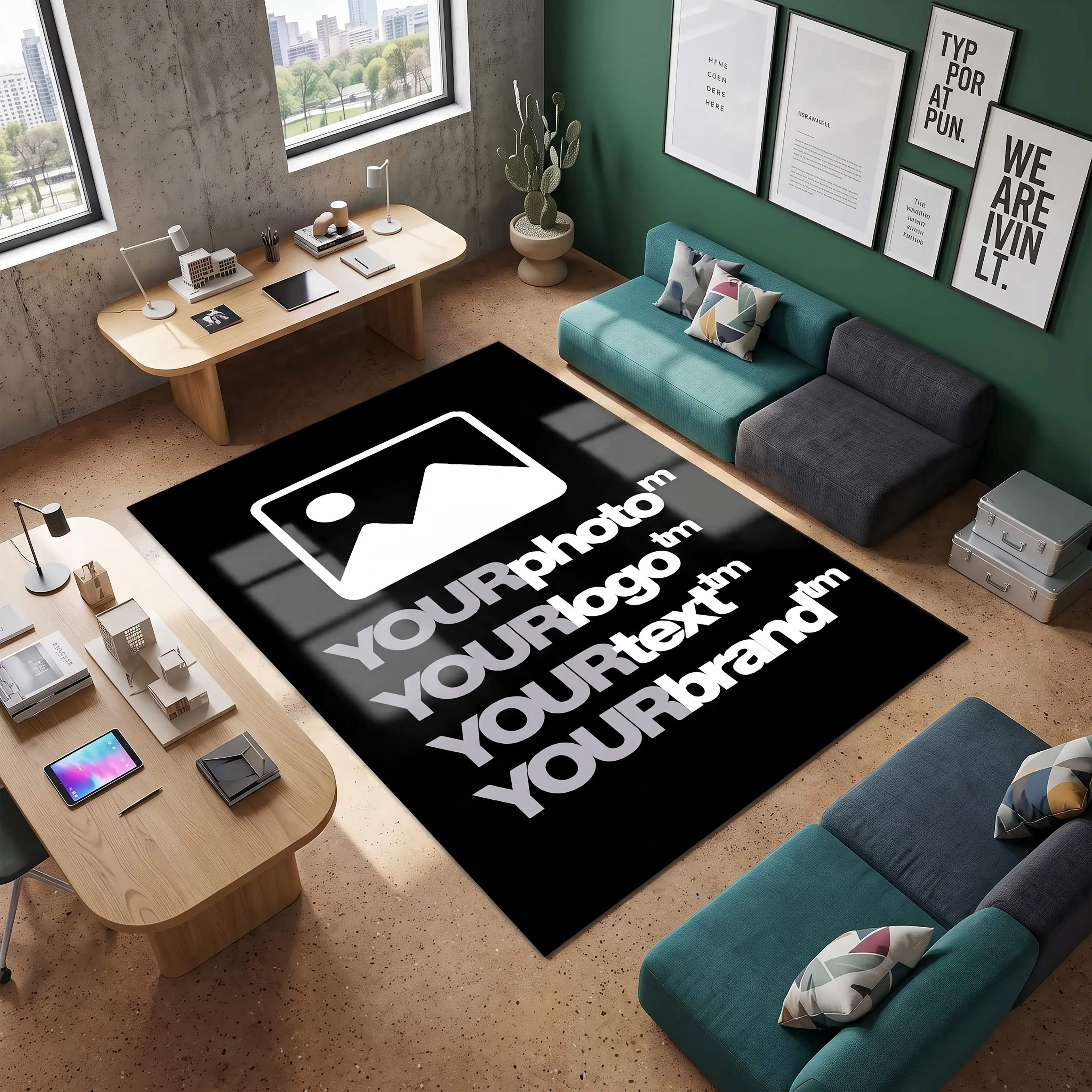 Custom Logo Rug | Personalized Business Rug with Transfer Print