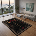 Gothic Warrior Area Rug – Dark Fantasy Sword & Moon Design