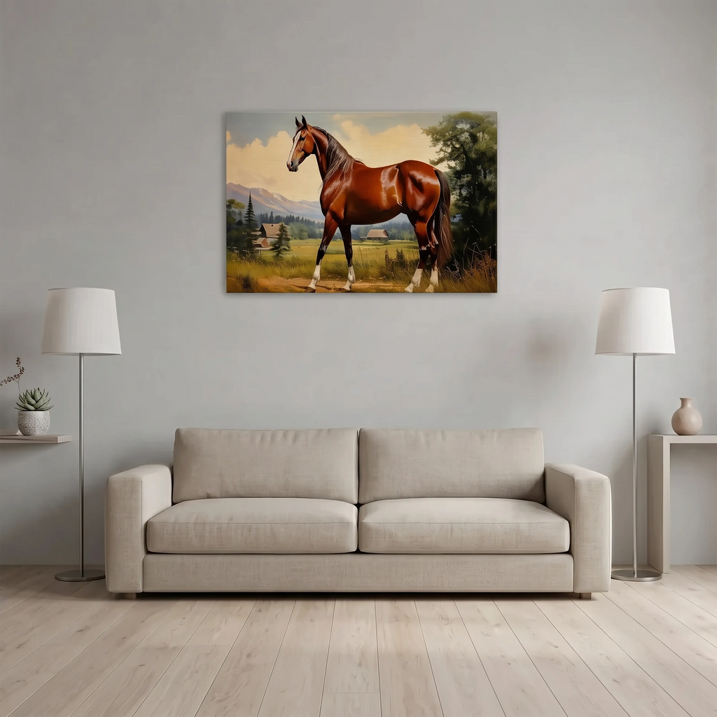 Majestic Horse Wall Art – Classic Oil Painting Style | Printed Canvas Art