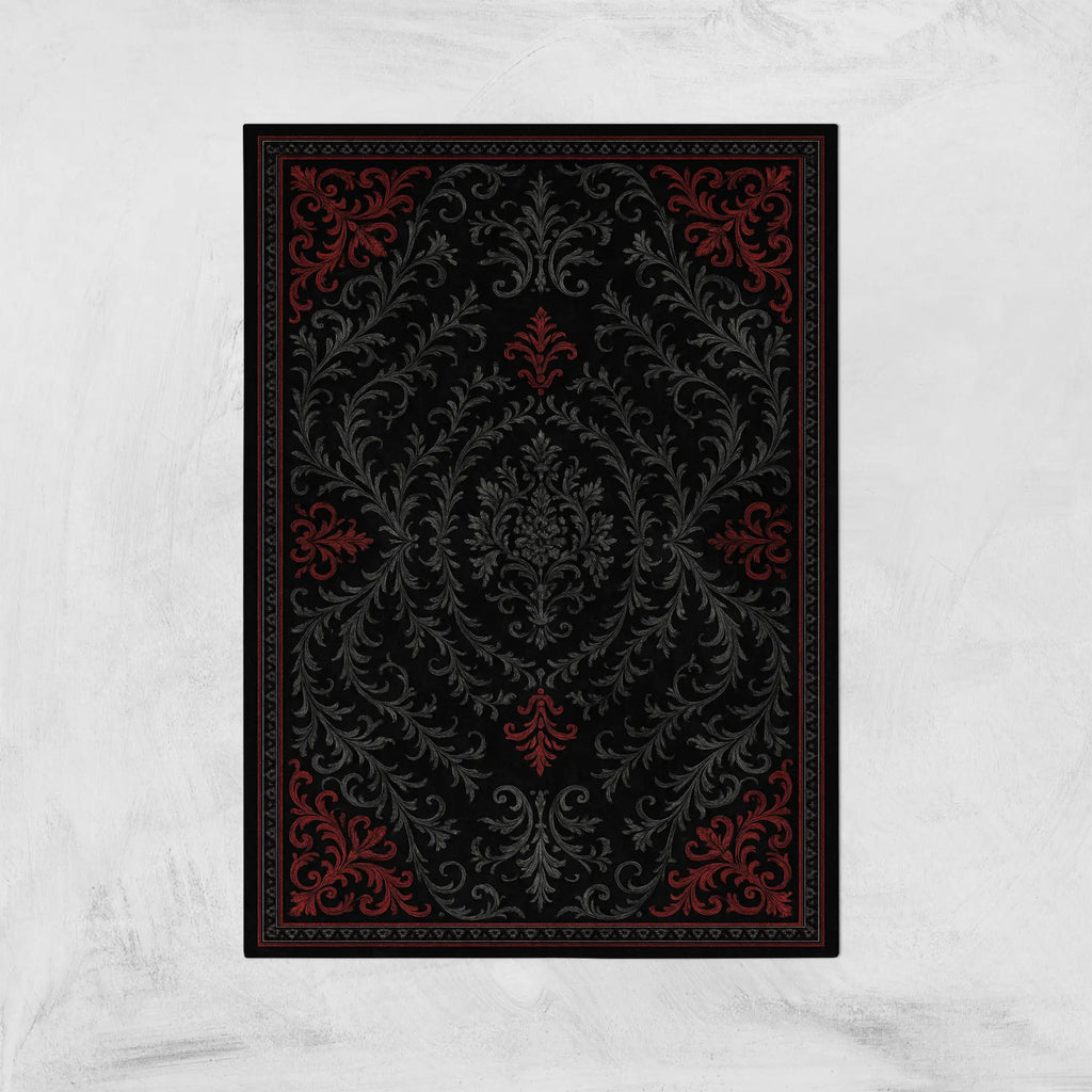 Ottoman_Floral_Area_Rug_Black_Red_Classic_Medallion_Design