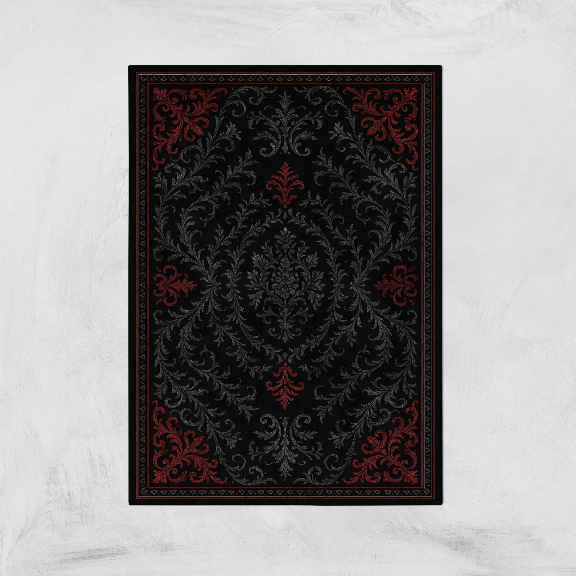 Ottoman_Floral_Area_Rug_Black_Red_Classic_Medallion_Design