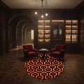 Overlook Hotel Round Rug – The Shining Inspired Hexagon Pattern