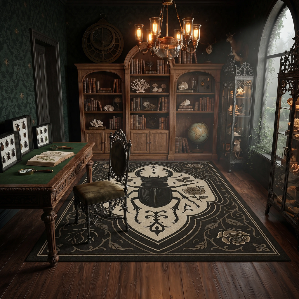 stag-beetle-rug-victorian-dark-academia-entomology