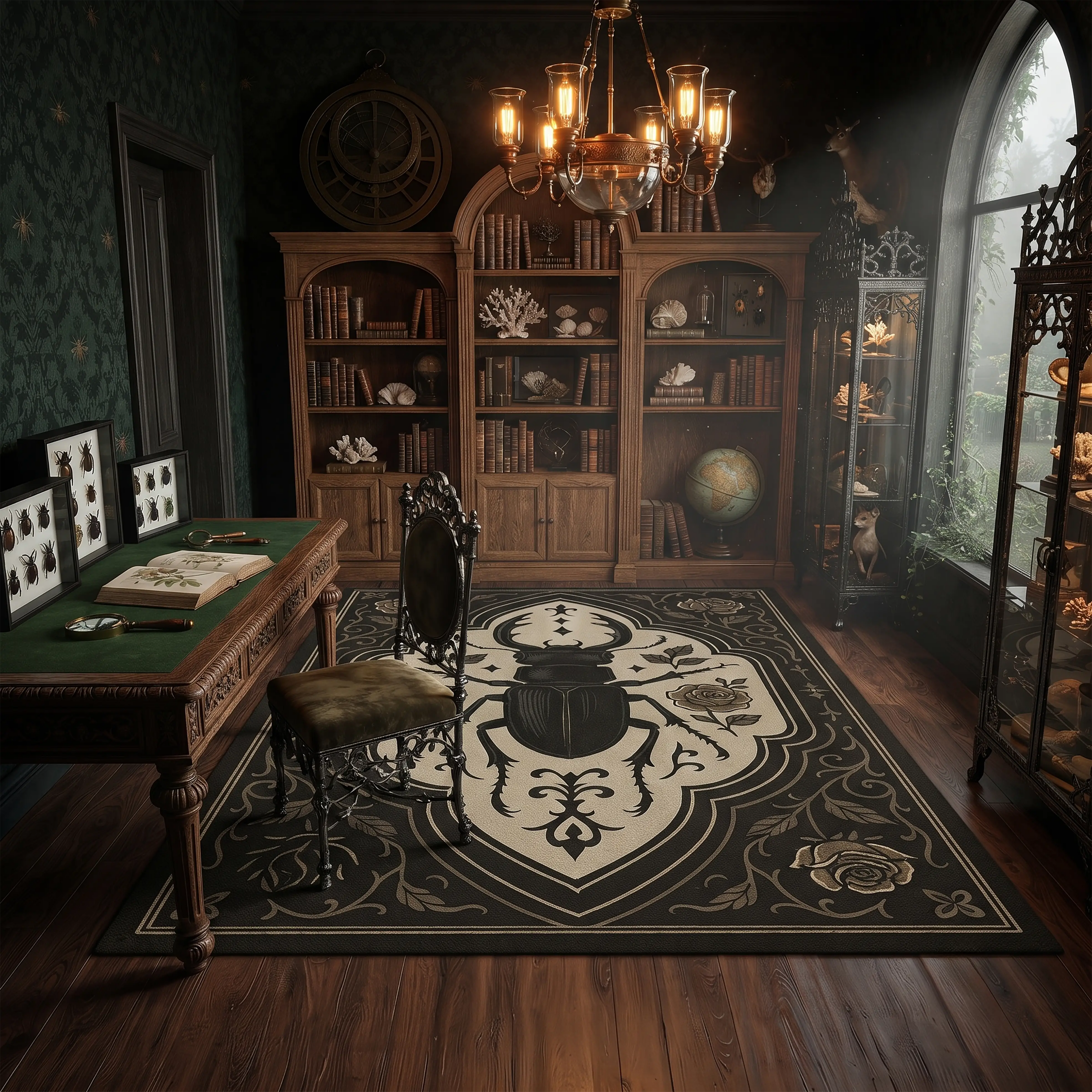 stag-beetle-rug-victorian-dark-academia-entomology